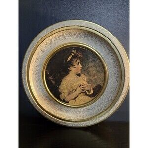 Vintage Metal Tin Guildcraft NEW YORK USA Biscuit Cookies 10"D X 4"H